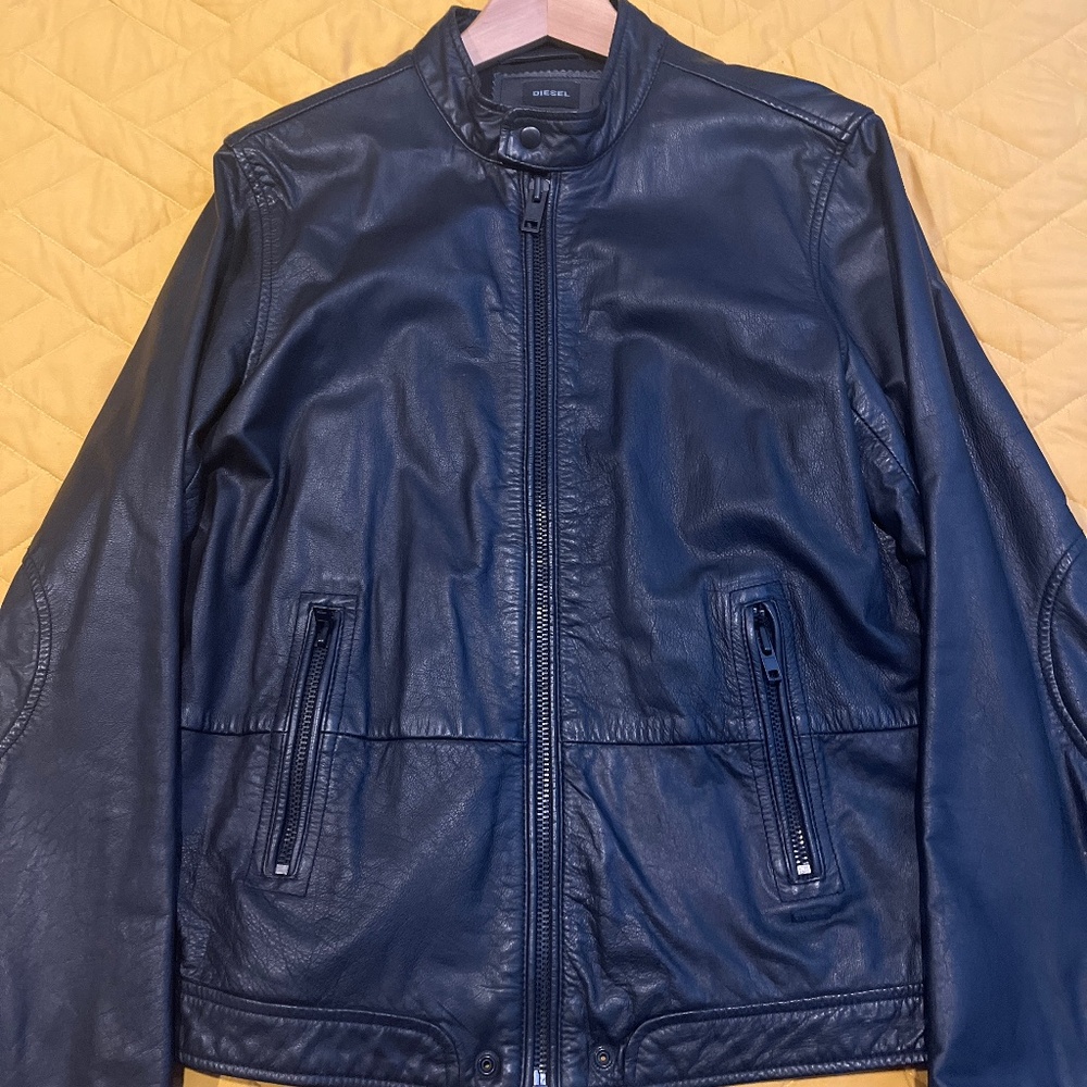 Diesel Black Leather Jacket - Men’s Size M